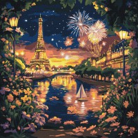 Картина за номерами "Салюти Парижу" ©art_selena_ua KHO3669, 40х40 см