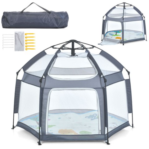 Дитячий манеж MR 1512 Silver Mist 146×127×110 см