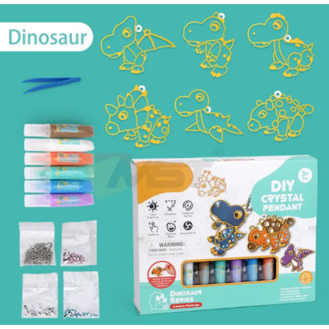 Набір для творчості "Dino" 9045E, брелоки, розмальовка, намистини, фарба