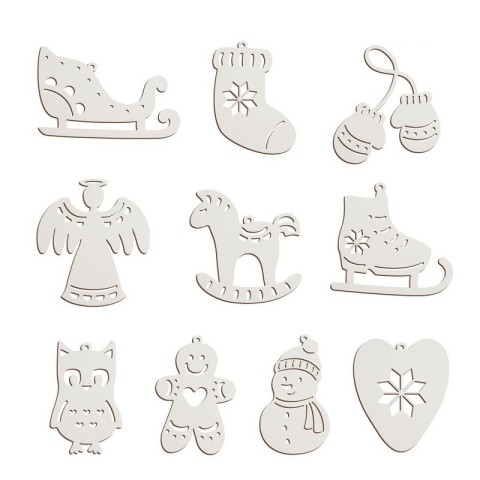 Набір ялинкових прикрас "Зимові атрибути" FDZ-533-1, 10 шт