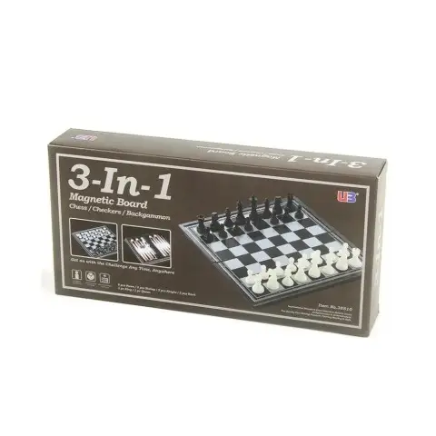 Набір настільних ігор "Магнітні шахи 3 в 1" 48812 нарди, шашки 32х32 см