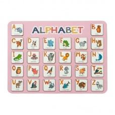 Дерев'яна абетка-вкладиш англійська "ALPHABET" 3240-03-001 рожева 29х39 см
