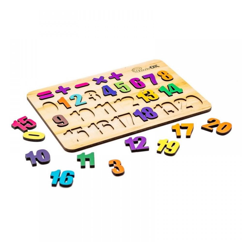 Дерев'яний пазл-вкладиш "Цифри" Puz-11230 А4, 27 елементів