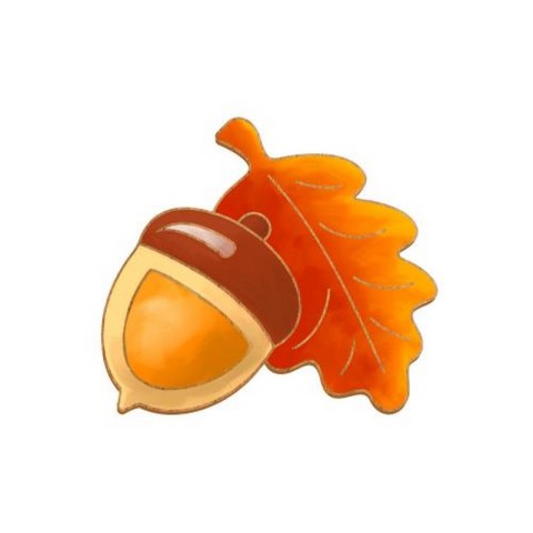 Заготовка брошки для розфарбовування "Жолудь з дубовим листом" FDZB-103