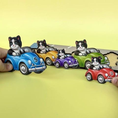 Дерев'яний дитячий сортер "Гонщики більше - менше" (ПСД298) PSD298