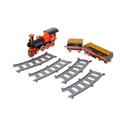 Дерев'яний 3D конструктор "Потяг" Puz-00924, 231 деталь