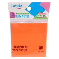 Стікери прозорі для нотаток Р71-1, 50 аркушів, 76 х 76 мм Помаранчевий