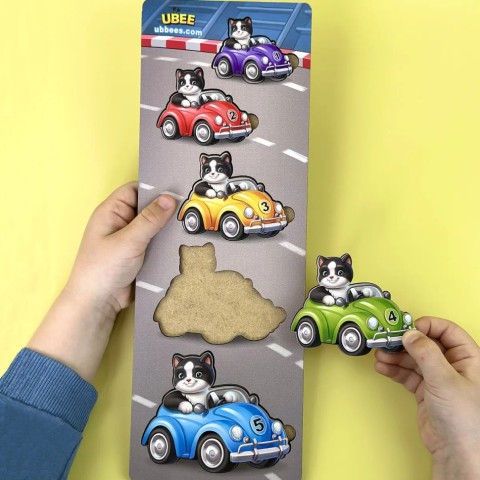 Дерев'яний дитячий сортер "Гонщики більше - менше" (ПСД298) PSD298