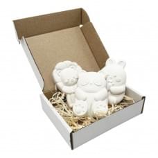 Гіпсові фігурки для декорування "Кумедні тваринки" gips006, 3 фігурки