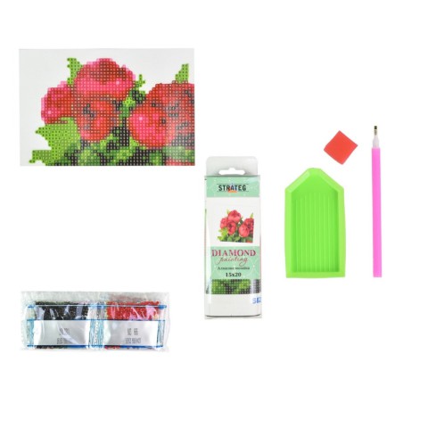 Алмазна мозаїка "Червоні півонії" YAB14427 10х15 см