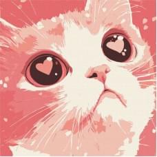 Картина за номерами "Закоханий кіт" ©art_selena_ua KHO6864, 30х30 см