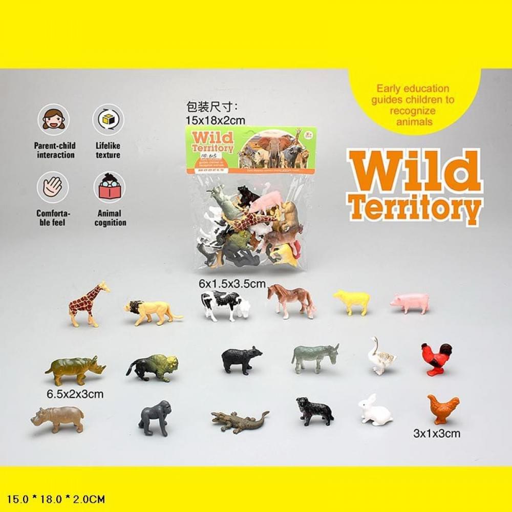 Ігровий набір фігурок "Дикі тварини" B15, 18 шт у пакеті