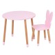 Столик зі стільцем "Метелик" 05-025R-ROUND круглий, рожевий