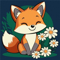 Картина за номерами "Гарна лисичка" KHO6299, 25х25 см