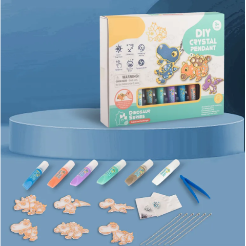 Набір для творчості "Dino" 9045E, брелоки, розмальовка, намистини, фарба