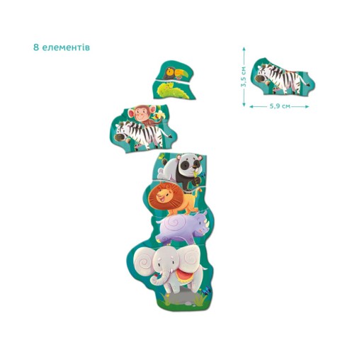 Дитяча магнітна гра "Друзі з джунглів" DoDo Toys 200256, 8 елементів