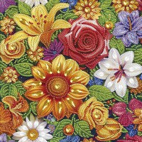 Алмазна мозаїка "Квіткова ніжність" BH028 неповна викладка 25х25 см