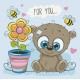 Картина за номерами. Art Craft "Ведмедик з квіточкою" 30 * 30 см 15513-AC