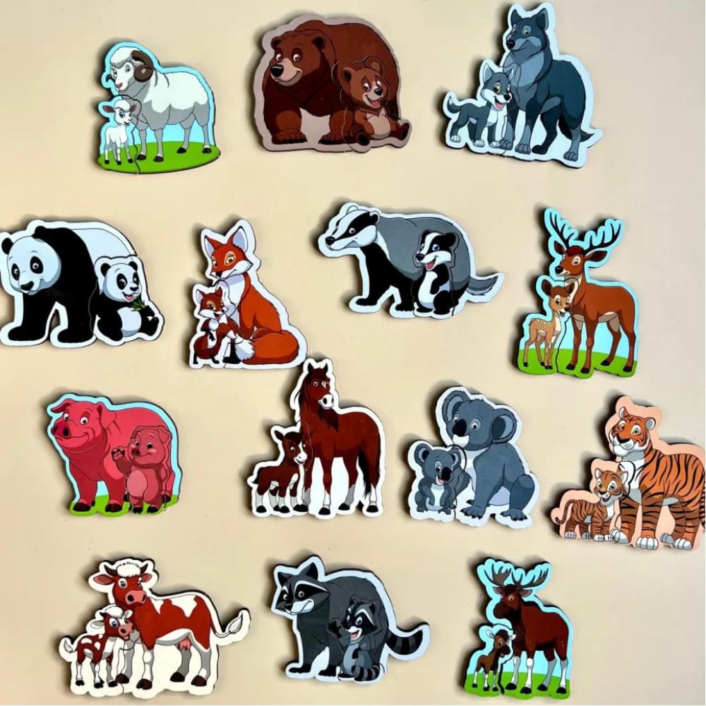 Дерев'яний пазл "Мама і малюк" Ubumblebees (ПСД033) PSD033 кольоровий