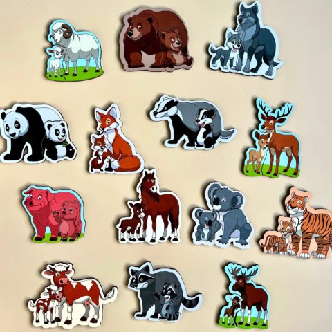 Дерев'яний пазл "Мама і малюк" Ubumblebees (ПСД033) PSD033 кольоровий