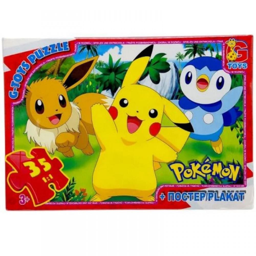 Дитячий пазл "Покемони" PM01 постер, 35 елементів