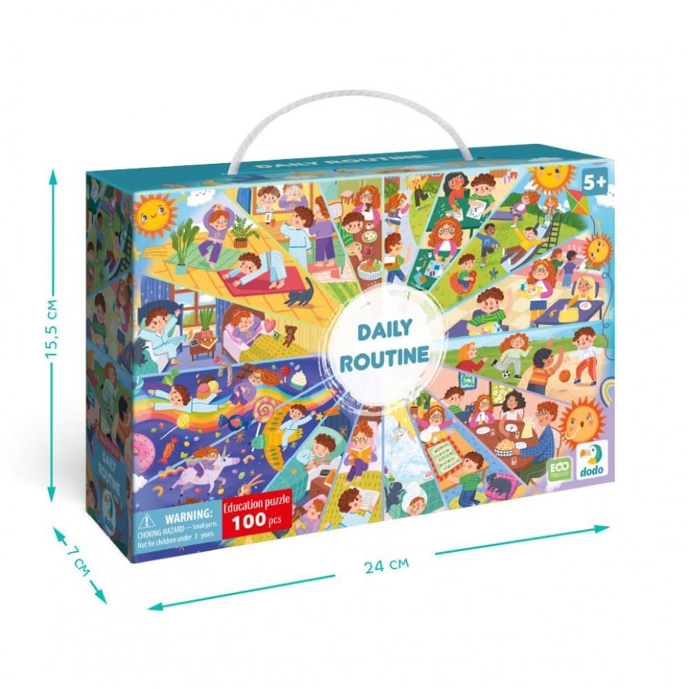 Дитячий віммельпазл "Розпорядок дня" DoDo Toys 300619, 100 елементів