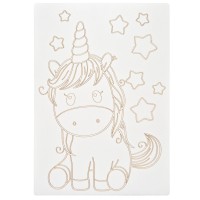 Картина-трафарет для розфарбовування піском "Єдиноріг із зірочками" Sand Box T-a4056 А4