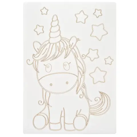 Картина-трафарет для розфарбовування піском "Єдиноріг із зірочками" Sand Box T-a4056 А4