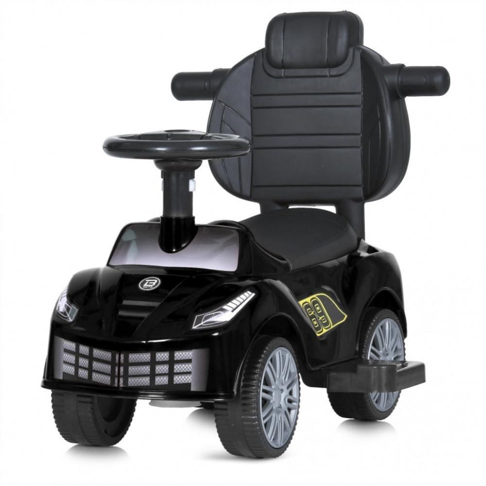 Дитяча каталка-толокар M 5728L-2 чорний, з батьківською ручкою