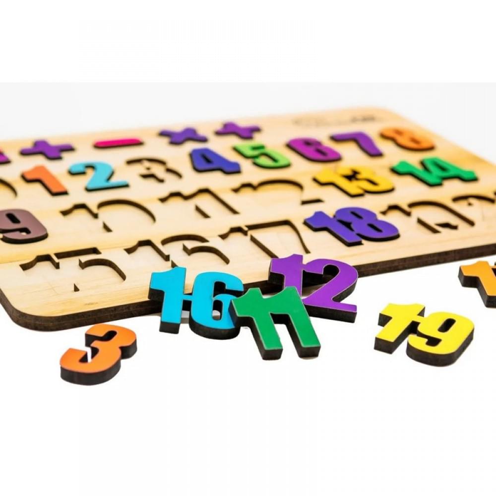 Дерев'яний пазл-вкладиш "Цифри" Puz-11230 А4, 27 елементів