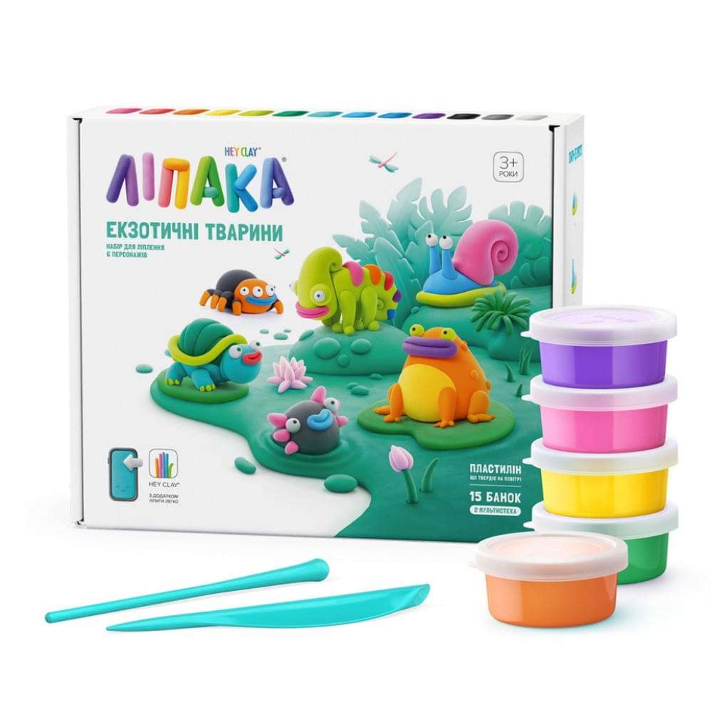 Меганабір самозатвердіючого пластиліну Екзотичні тварини ЛІПАКА 15025-UA01