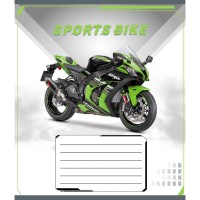 Зошит учнівський "Спортбайк" 012-500196K-5 в клітинку, 12 аркушів