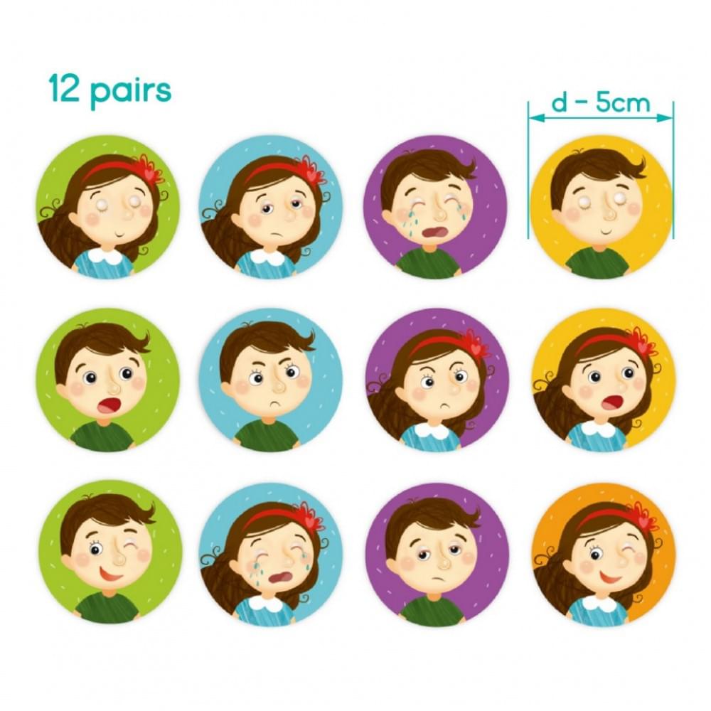 Настільна гра-мемо "Емоції" 301240, 24 фішки із зображенням