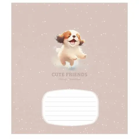 Зошит учнівський "Cute friends" 012-3292K-1 в клітинку, 12 аркушів