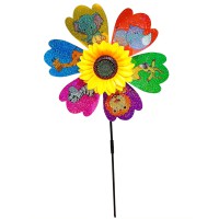 Дитячий вітрячок "Тварини" МR 1225-3 квітка діаметром 28 см, паличка 48 см