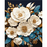 Картина за номерами "Біла симфонія" KHO3270 з фарбами металік extra 40х50 см