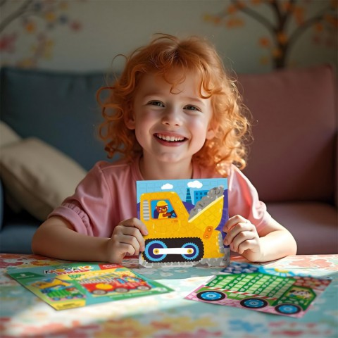 Дитячий набір для творчості мозаїка "Транспорт" 300899 зі стікерами