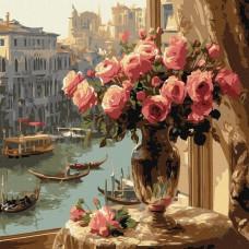 Картина за номерами "Троянди у Венеції" ©art_selena_ua KHO6412, 40x40 см