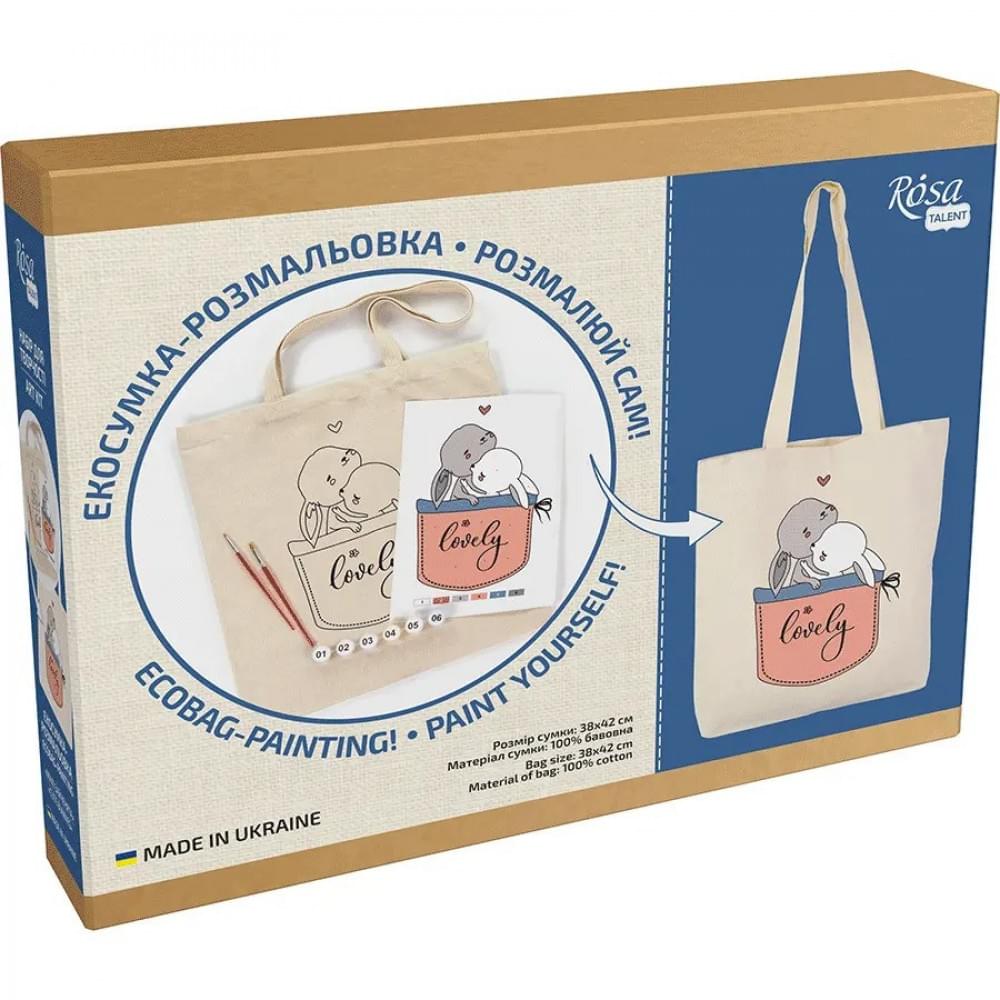 Набір для розфарбовування еко-сумки "Милі зайченята" N0003623