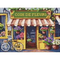 Алмазна мозаїка "Квітковий куточок" Ідейка AMC8056 30х40 см