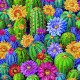 Алмазна мозаїка "Квіткові кактуси" BH014 неповна викладка 25х25 см