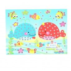 Дитяча мозаїка за номерами "Китові" 13-126-12 різнокольорові камінчики