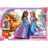 Дитячий пазл "Принцеси" PR03 постер 70 елементів