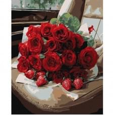 Картина за номерами "Романтичний букет троянд" ©art_selena_ua KHO3337, 40х50 см