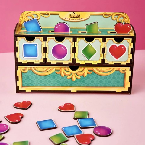 Дерев'яна настільна гра "Фігури" Ubumblebees (ПСД072) PSD072 сортер-комодик