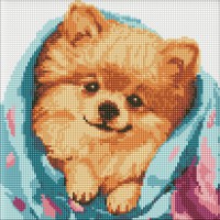 Алмазна мозаїка "Щасливий шпіц" AMO7781 30х30 см