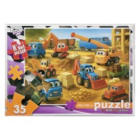 Дитячі м'які пазли "Будівельні машинки" S35-11-02, 35 елементів