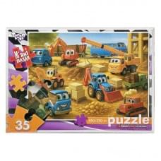 Дитячі м'які пазли "Будівельні машинки" S35-11-02, 35 елементів