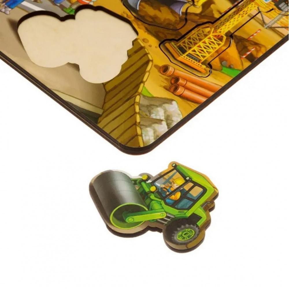 Дерев'яний пазл-вкладиш "Будівництво - 3" Ubumblebees (ПСД147) PSD147 маленький