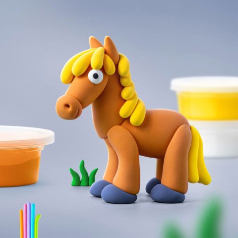 Набір пластиліну, що самостійно твердіє ЛІПАКА – Порося, кінь, кролик 60023-UA01